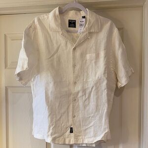 Todd Snyder White SS Textured Camp Collar Shirt Sz M.  NWT. Box 24